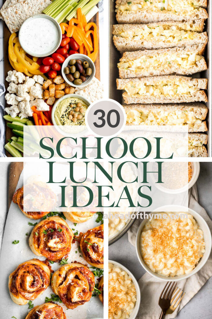 Over 30 best most popular school lunch ideas that are easy, healthy, and kid-friendly -- including sandwiches, crackers, dips, pasta, and more. | aheadofthyme.com