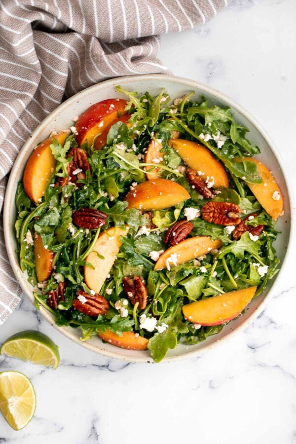 Peach Arugula Salad Ahead of Thyme