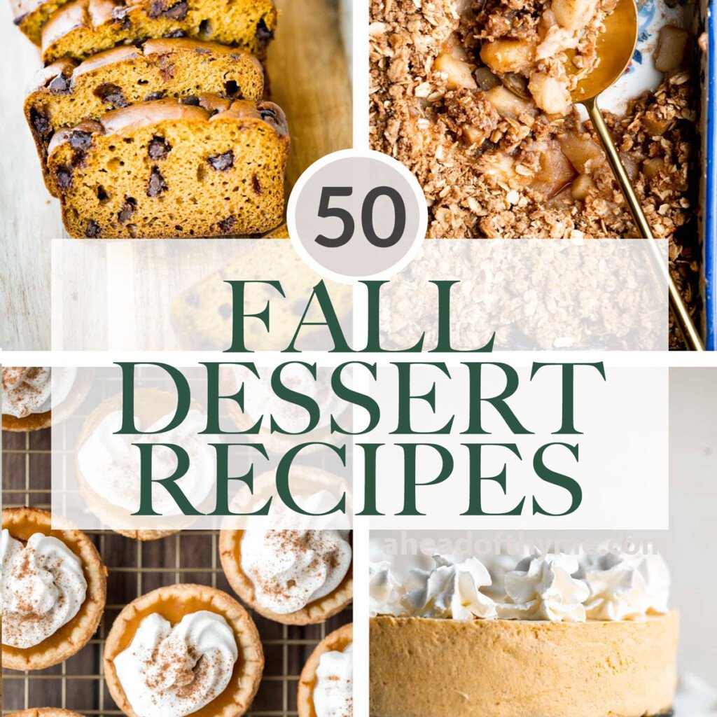 Over 50 best popular fall dessert recipes including the apple desserts, pumpkin desserts, pecan desserts, and more - from pies to cake to cookies. | aheadofthyme.com