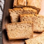 Homemade applesauce bread is fluffy, moist, and delicious. Loaded with fall flavors that transforms your favorite snack into a loaf cake. | aheadofthyme.com