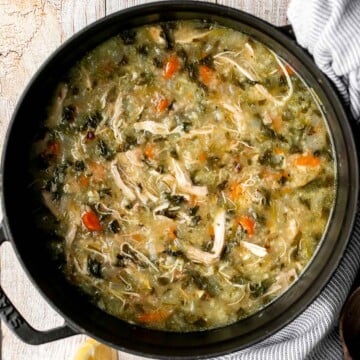 Chicken and rice soup is delicious, warm, cozy, and comforting feel-good meal that can warm you up on a chilly day. Easy to make in one pot. | aheadofthyme.com