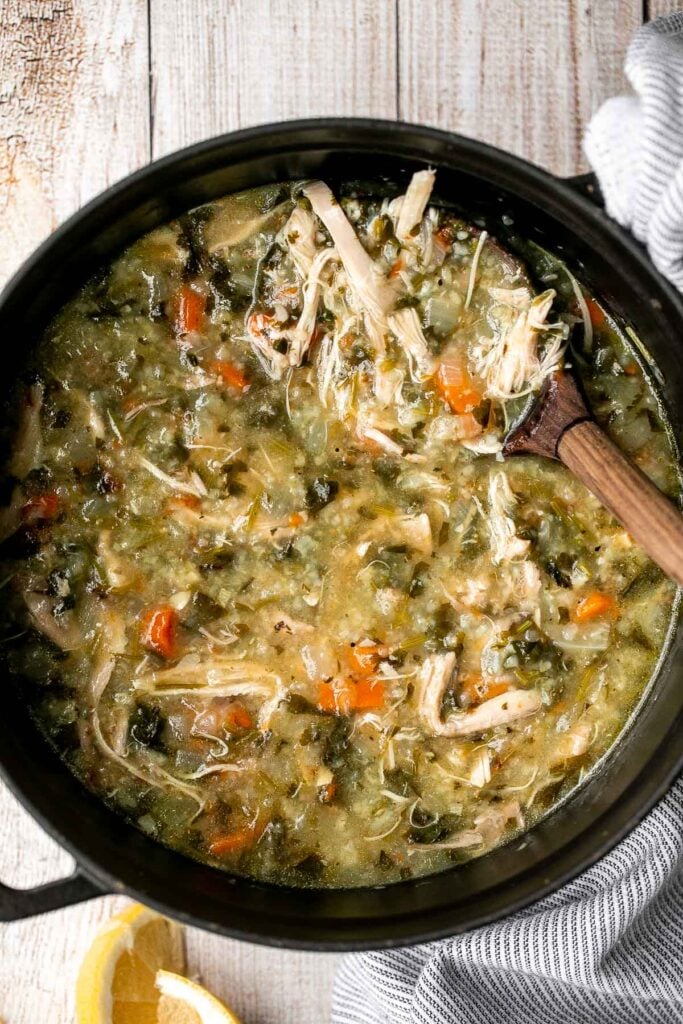 Chicken and rice soup is delicious, warm, cozy, and comforting feel-good meal that can warm you up on a chilly day. Easy to make in one pot. | aheadofthyme.com