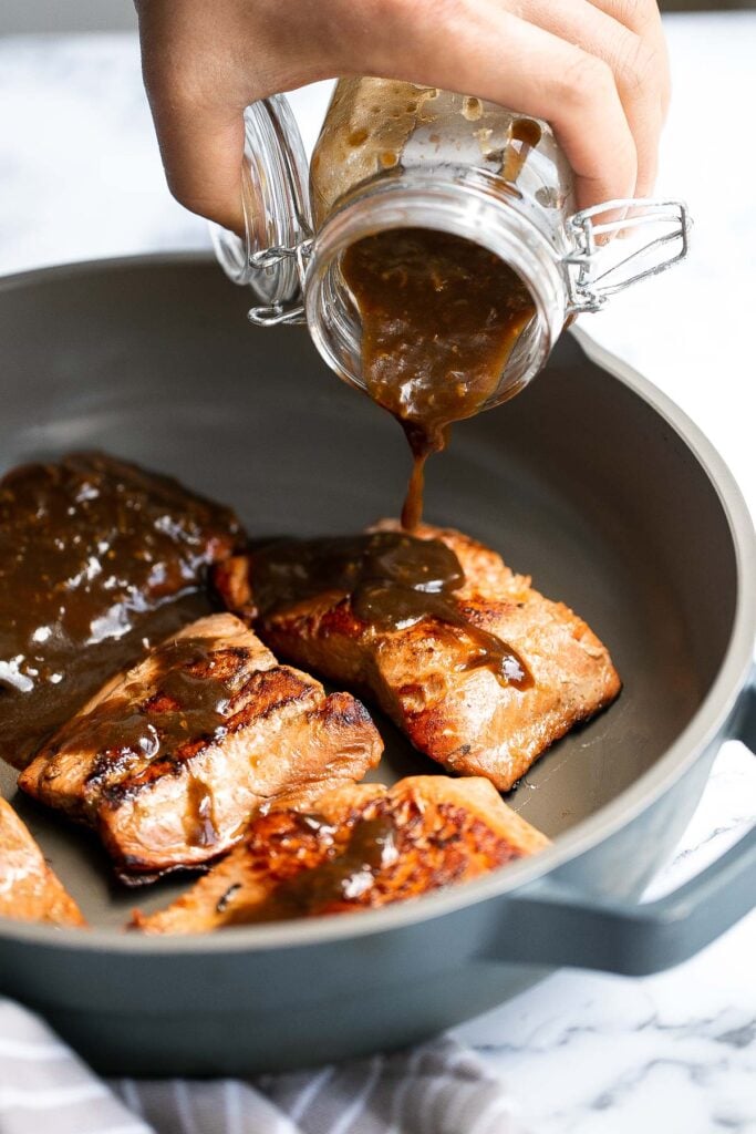 Homemade teriyaki sauce is a quick, easy, and delicious way to upgrade any meal the best sweet and salty umami flavor, made in just 5 minutes! | aheadofthyme.com