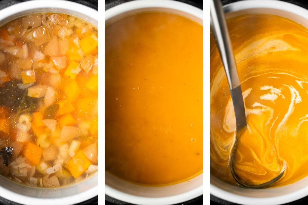Instant pot butternut squash soup is the perfect fall dish to cook in your pressure cooker — warm, cozy, comforting, and creamy. Make in 15 minutes. | aheadofthyme.com