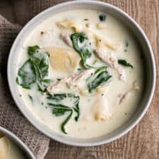 White chicken lasagna soup