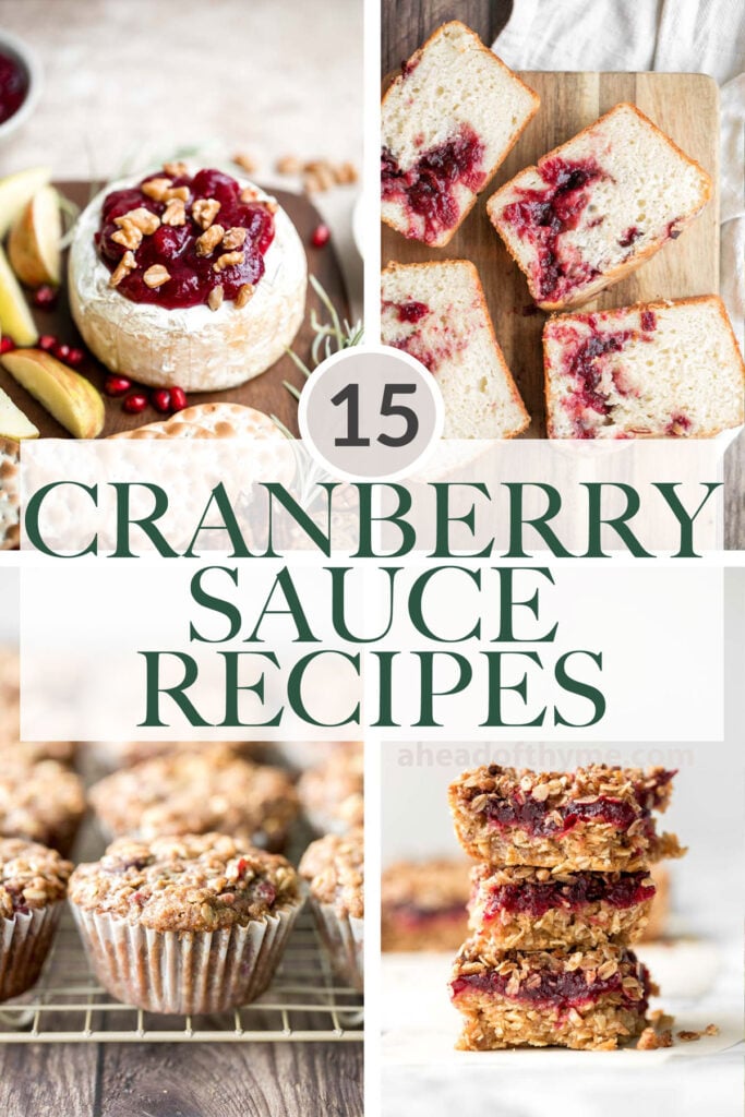 Over 15 best most popular leftover cranberry sauce recipes including muffins, baked goods, sandwiches, smoothies, chicken dinner, and more! | aheadofthyme.com