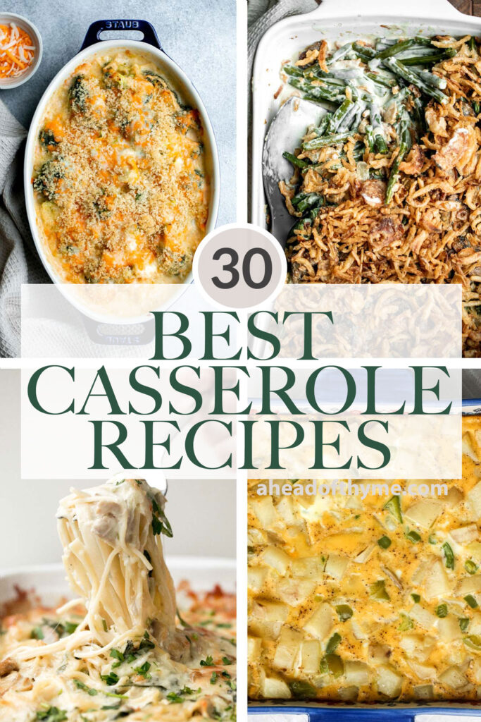 Over 30 best casserole recipes from breakfast casseroles, lasagna recipes, casserole pasta bakes, potato casseroles, casserole side dishes, and more! | aheadofthyme.com