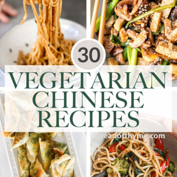 Over 30 best vegetarian Chinese recipes to make at home including noodles, rice recipes, vegetable stir fries, Asian soups, salads, dim sum, and more! | aheadofthyme.com