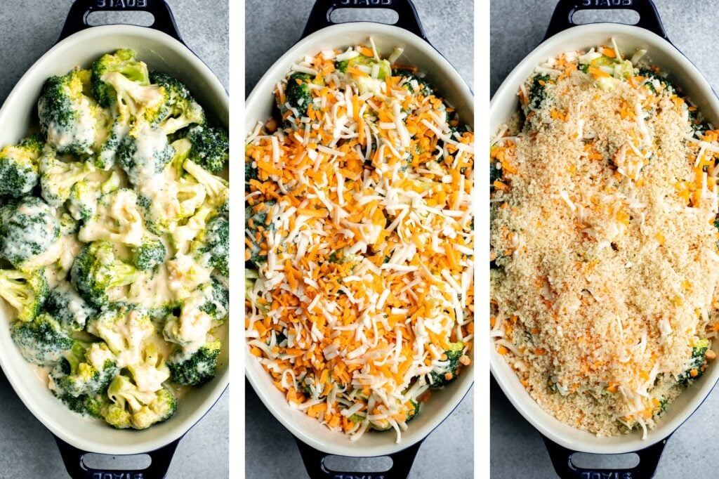 Broccoli cheese casserole is creamy, cheesy, and delicious — the most comforting side dish. It’s crispy on the outside but soft and tender inside. | aheadofthyme.com