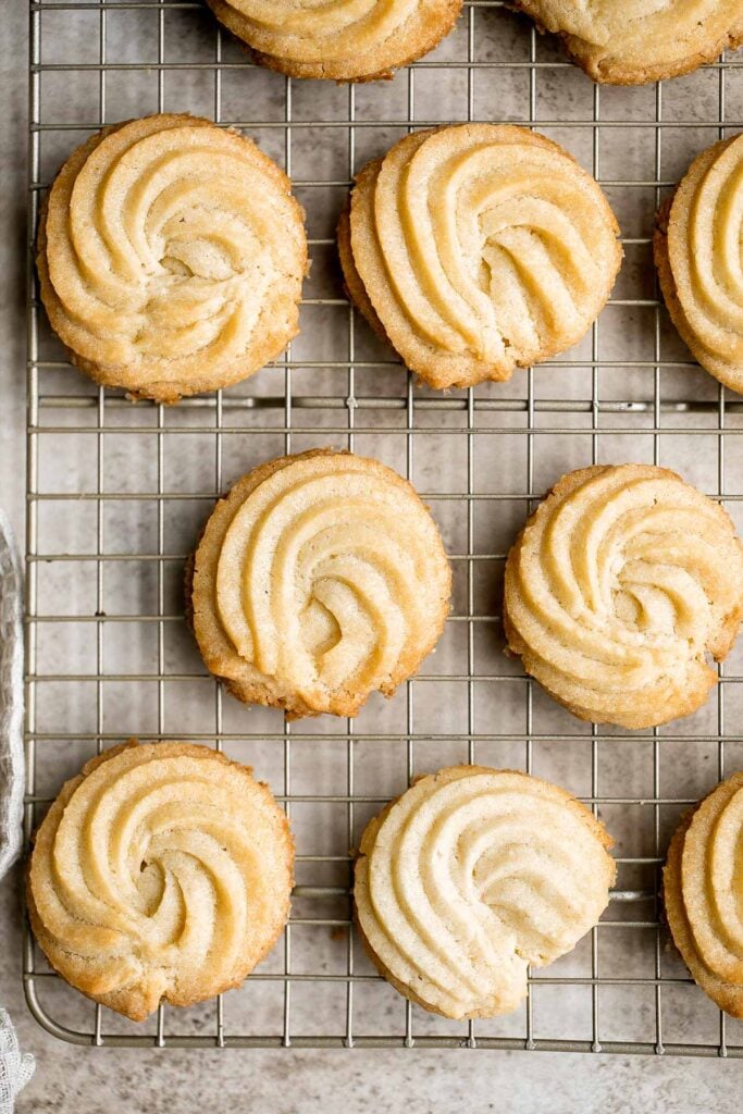 Butter cookies are a classic cookie with a crisp, slightly crunchy texture that melts in your mouth on the first bite — and every bite after! | aheadofthyme.com