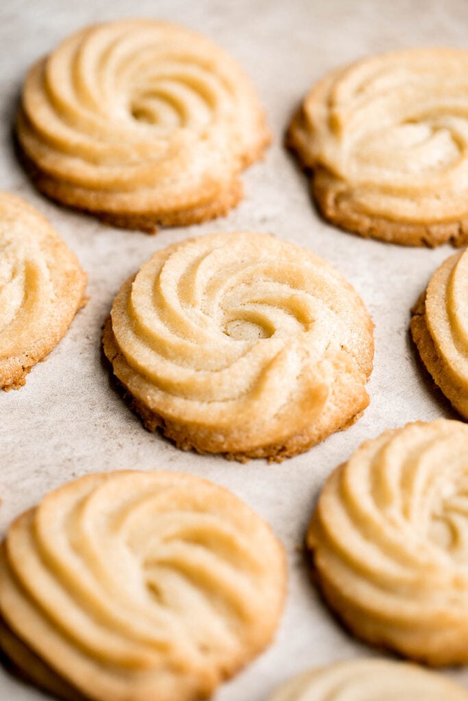 Butter cookies are a classic cookie with a crisp, slightly crunchy texture that melts in your mouth on the first bite — and every bite after! | aheadofthyme.com