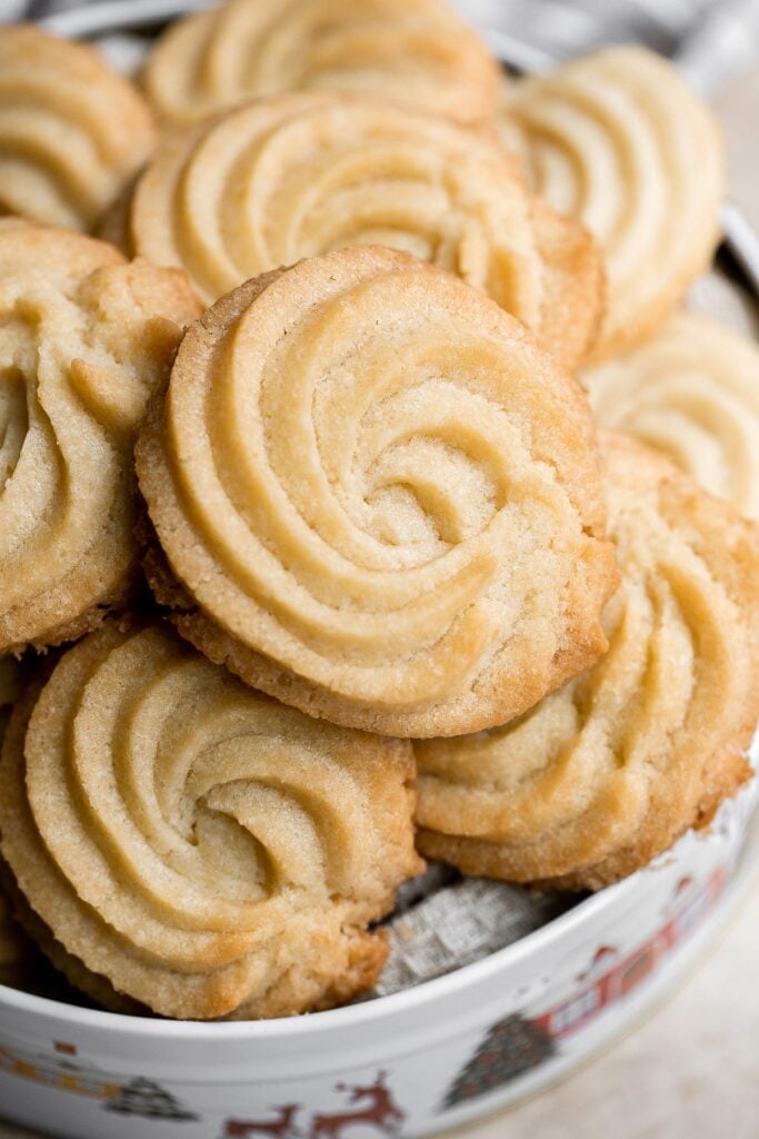 Butter cookies are a classic cookie with a crisp, slightly crunchy texture that melts in your mouth on the first bite — and every bite after! | aheadofthyme.com