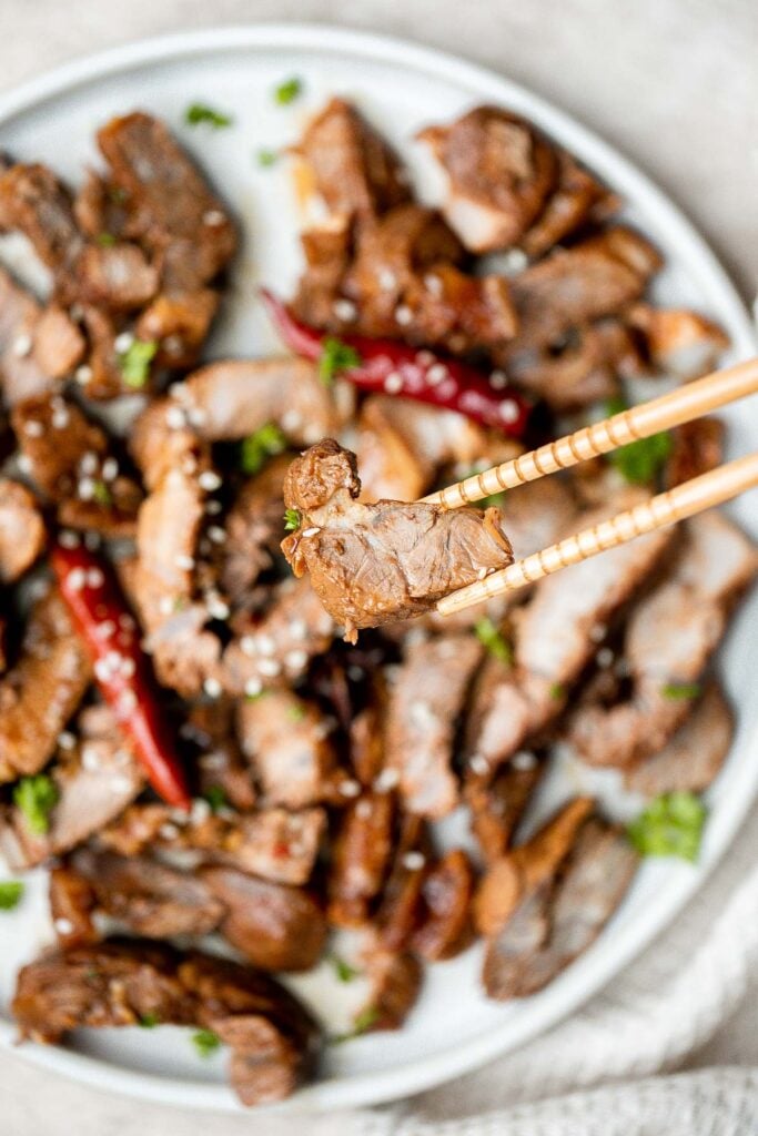 Chinese braised veal shank is juicy, tender, spicy, and sweet. It's an easy one pot recipe that takes very little effort to make with just 5 minutes prep. | aheadofthyme.com