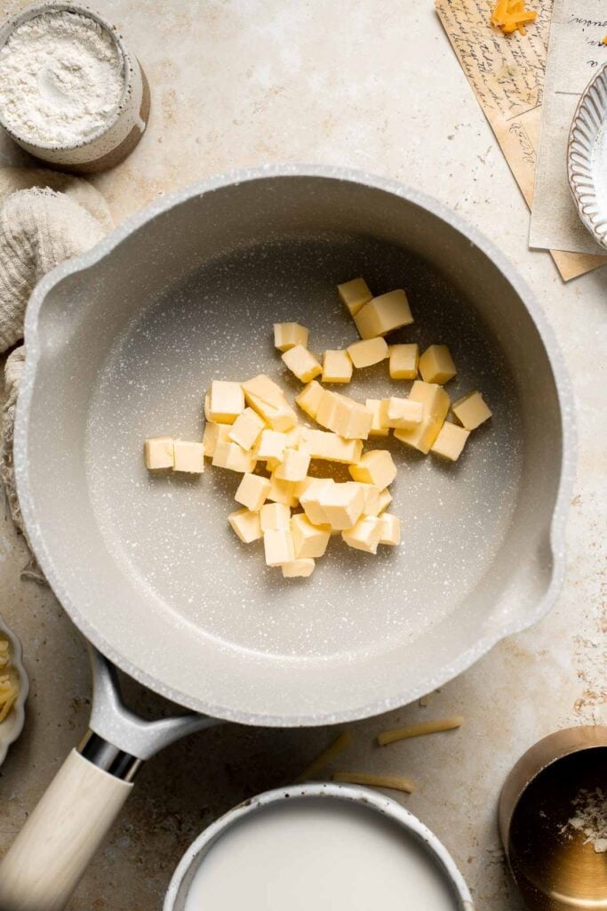 Classic Baked Mac and Cheese is creamy, cheesy, and topped with golden garlic breadcrumbs. The ultimate comfort food, ready in under an hour. | aheadofthyme.com