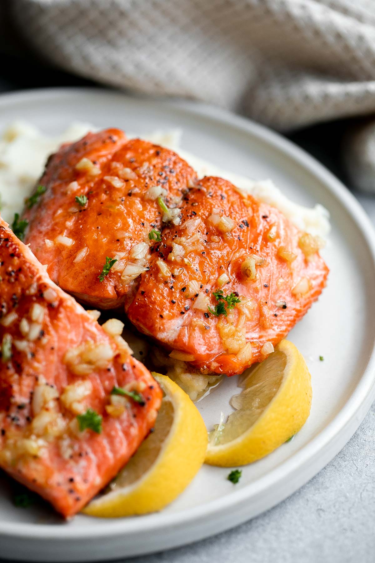 Garlic Butter Salmon Ahead of Thyme