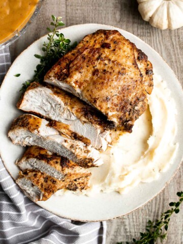 Instant pot turkey breast is the most tender and juicy turkey you’ll ever try. It's so easy to make in the pressure cooker and requires little prep. | aheadofthyme.com