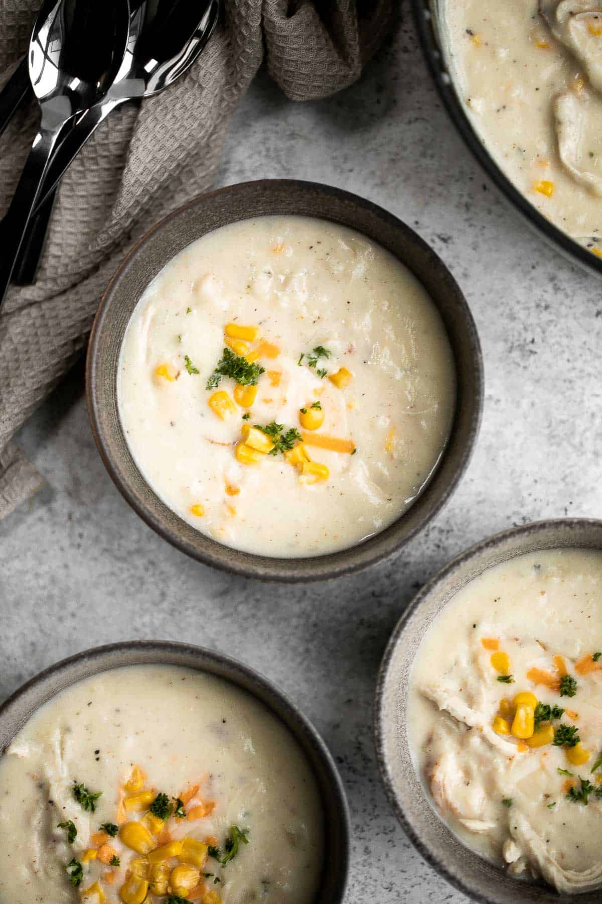 Leftover turkey potato chowder is a creamy, savory, and delicious soup that is loaded with holiday leftovers. Quick and easy, ready in under 30 minutes. | aheadofthyme.com