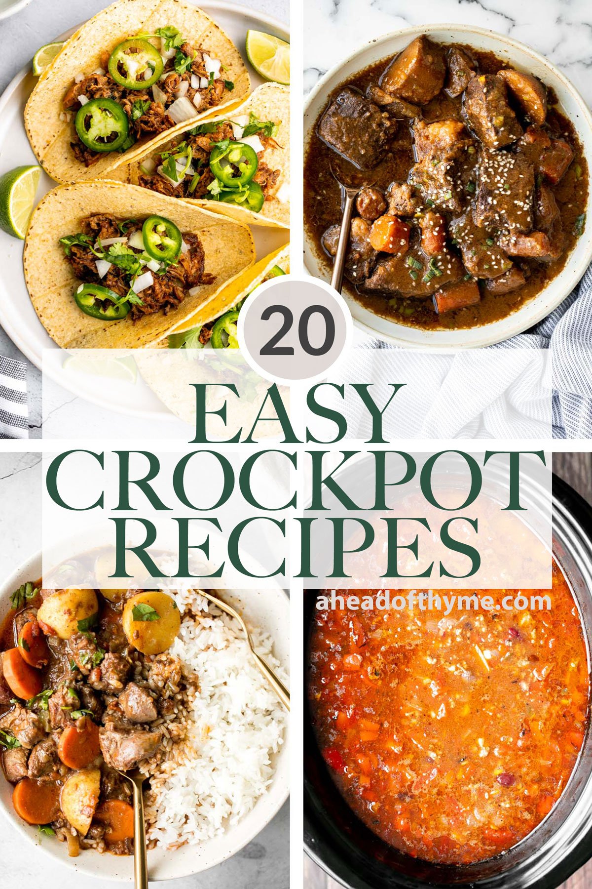 20 Crockpot Recipes (Slow Cooker Recipes)