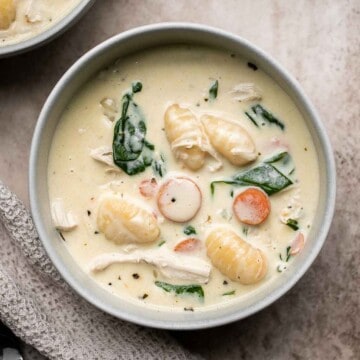 Creamy turkey gnocchi soup is the ultimate comfort food — creamy, rich, and delicious, made with good carbs, clean protein, and veggies in 25 minutes. | aheadofthyme.com