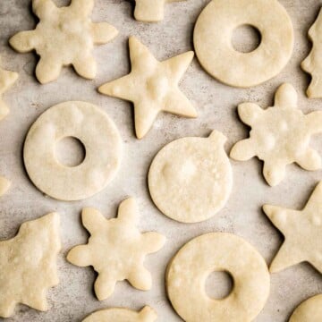 Cut out shortbread cookies are soft, buttery, and melt in your mouth. Made with a simple 5-ingredient cookie dough and decorated with optional royal icing. | aheadofthyme.com