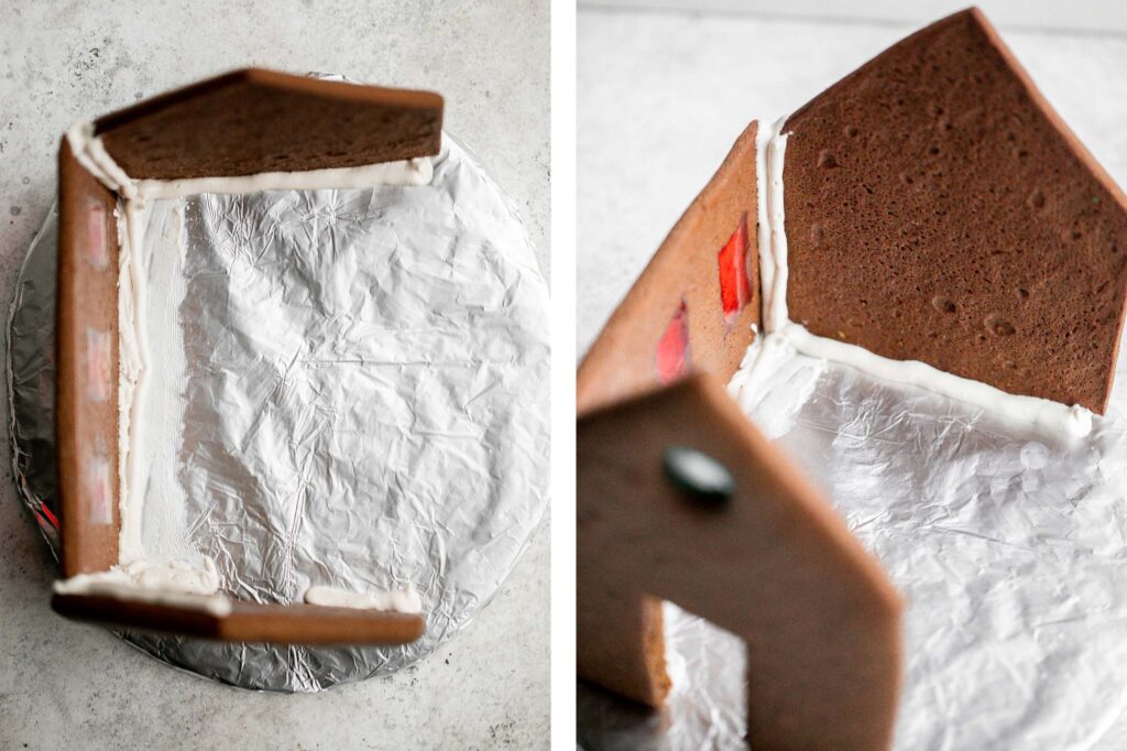 This gingerbread house recipe with template is easy to make, fun to decorate, and delicious — soft and chewy, yet crunchy and sturdy with crisp edges. | aheadofthyme.com