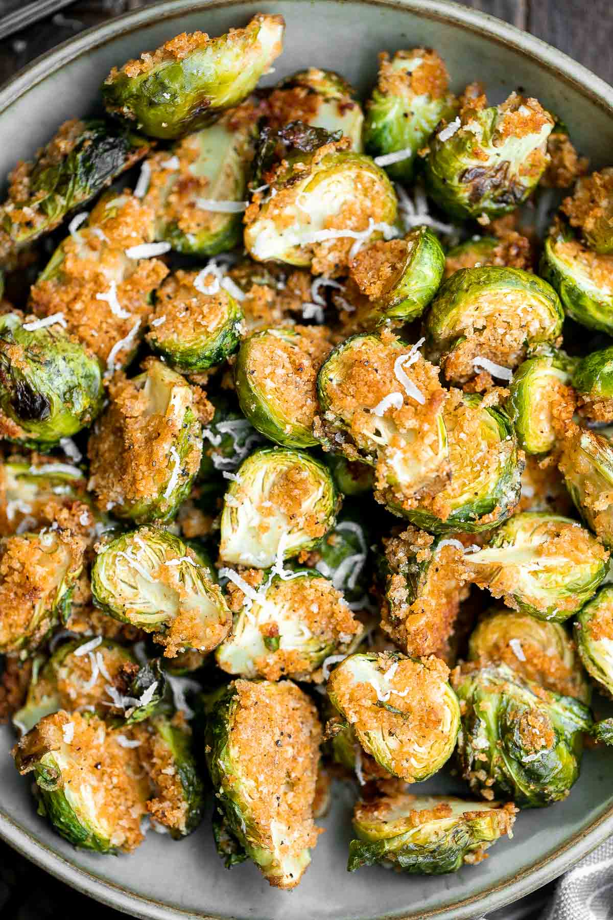 Parmesan Crusted Brussels Sprouts Ahead of Thyme