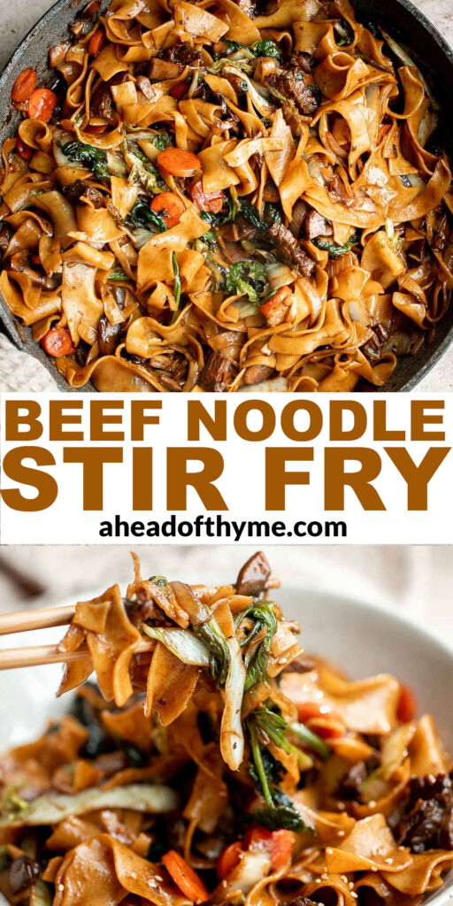 This beef noodle stir fry is the 20-minute dinner that you have been looking for — quick and easy, delicious and flavorful, and so much better than takeout. | aheadofthyme.com
