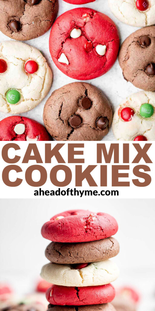 Cake mix cookies are the easiest cookies to bake with just three simple ingredients in 20 minutes! Mix and match different cake mix flavors and add-ins. | aheadofthyme.com