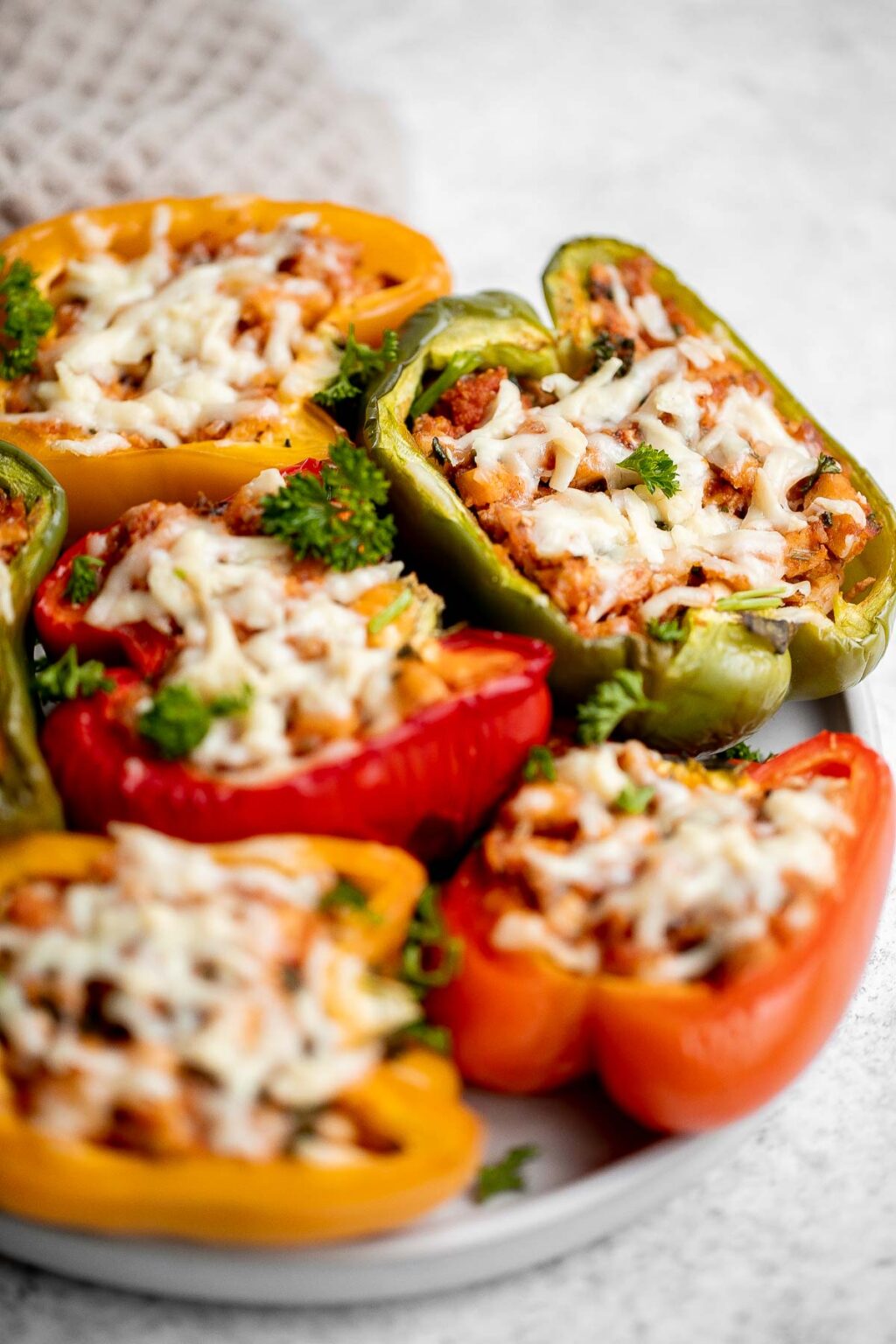 Chicken Parmesan Stuffed Peppers - Ahead of Thyme