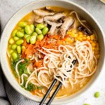 Creamy vegan ramen is delicious, flavorful, and healthy comfort food, packed with nutrients that will give you an immunity boost. Ready in just 30 minutes! | aheadofthyme.com