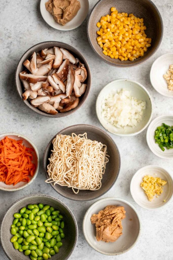 Creamy vegan ramen is delicious, flavorful, and healthy comfort food, packed with nutrients that will give you an immunity boost. Ready in just 30 minutes! | aheadofthyme.com