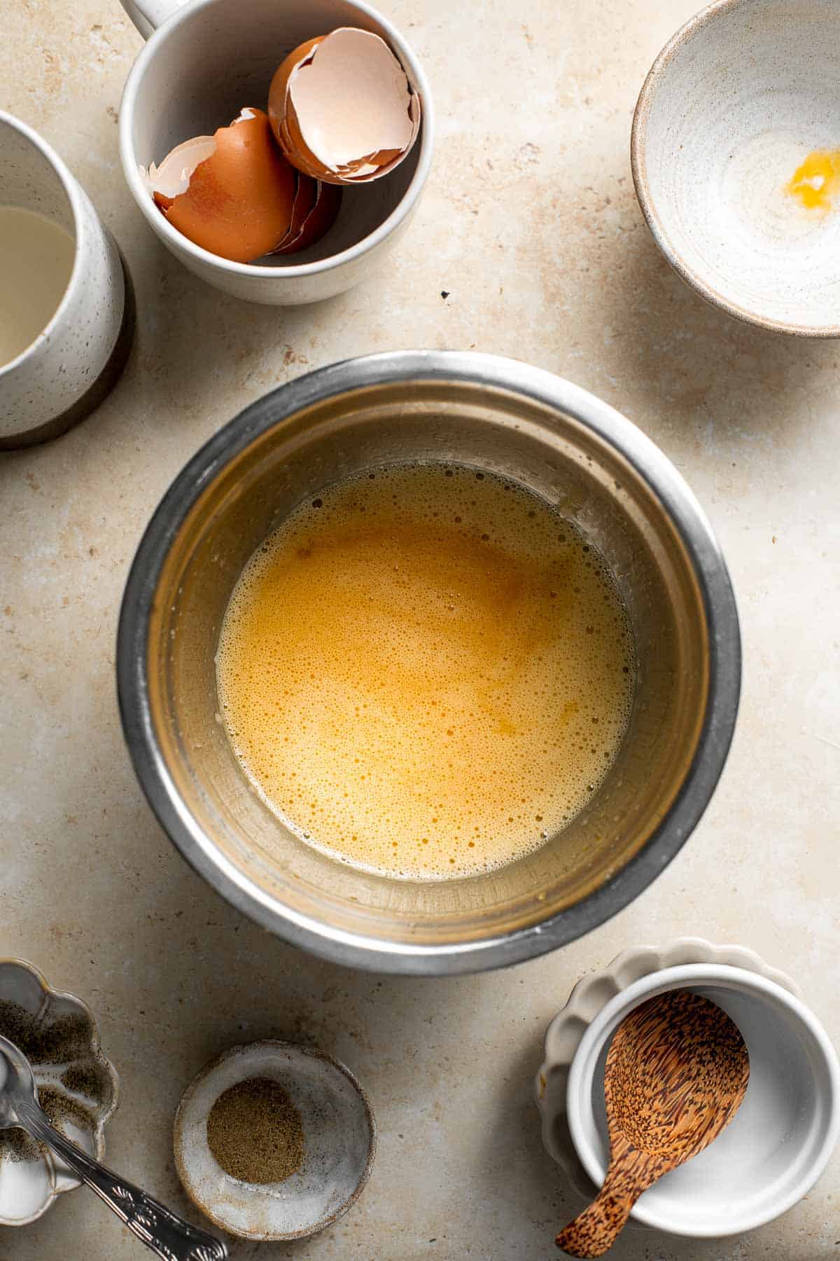 Non-alcoholic homemade eggnog is thick, sweet, creamy, and smooth. This family-friendly version of a classic holiday drink is way better than store-bought. | aheadofthyme.com