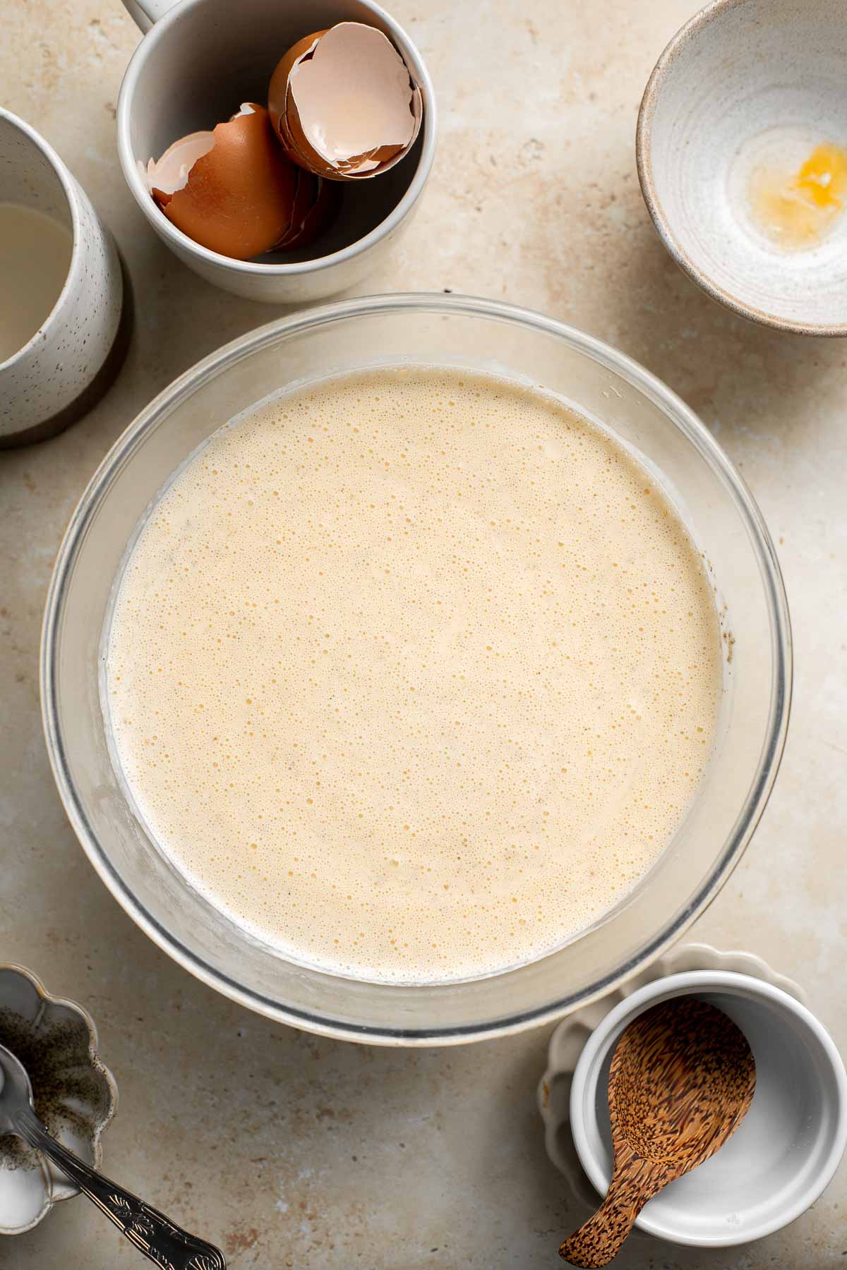 Non-alcoholic homemade eggnog is thick, sweet, creamy, and smooth. This family-friendly version of a classic holiday drink is way better than store-bought. | aheadofthyme.com