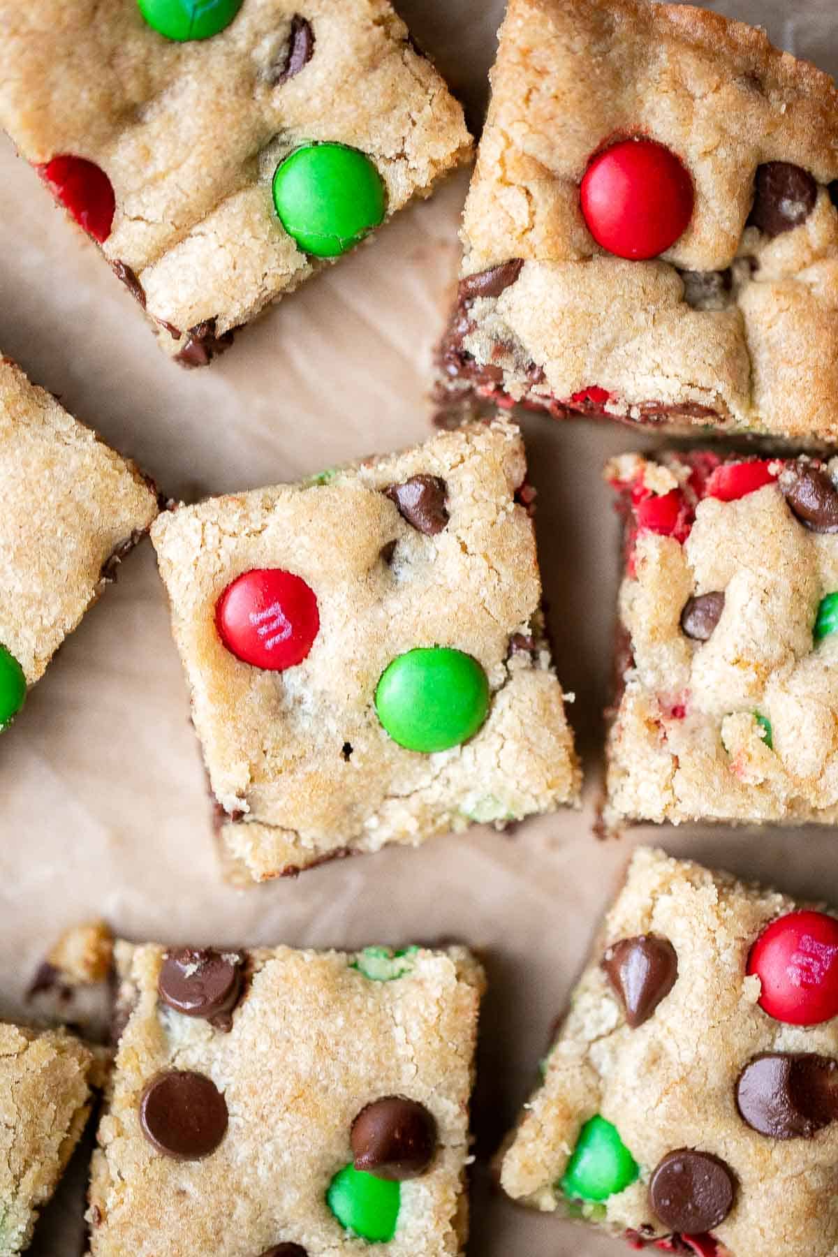 M&M's® Crispy Double Chocolate Peanut Butter Chip Cookie Bars - A