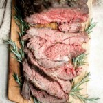 Homemade roast beef is roasted on high heat and slow cooked on low heat for the best texture — browned crust on the outside and tender, moist, juicy inside. | aheadofthyme.com