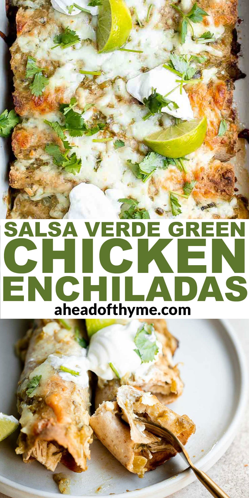 Salsa Verde Green Chicken Enchiladas