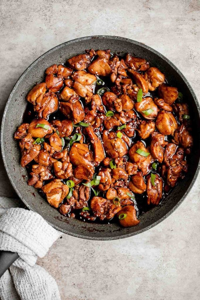 Teriyaki chicken is a quick easy chicken stir fry that is delicious, flavorful, healthy, and better and faster than takeout. Perfect for busy weeknights. | aheadofthyme.com