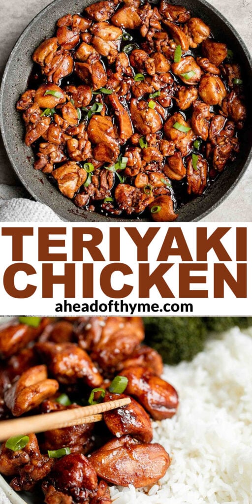 Teriyaki chicken is a quick easy chicken stir fry that is delicious, flavorful, healthy, and better and faster than takeout. Perfect for busy weeknights. | aheadofthyme.com