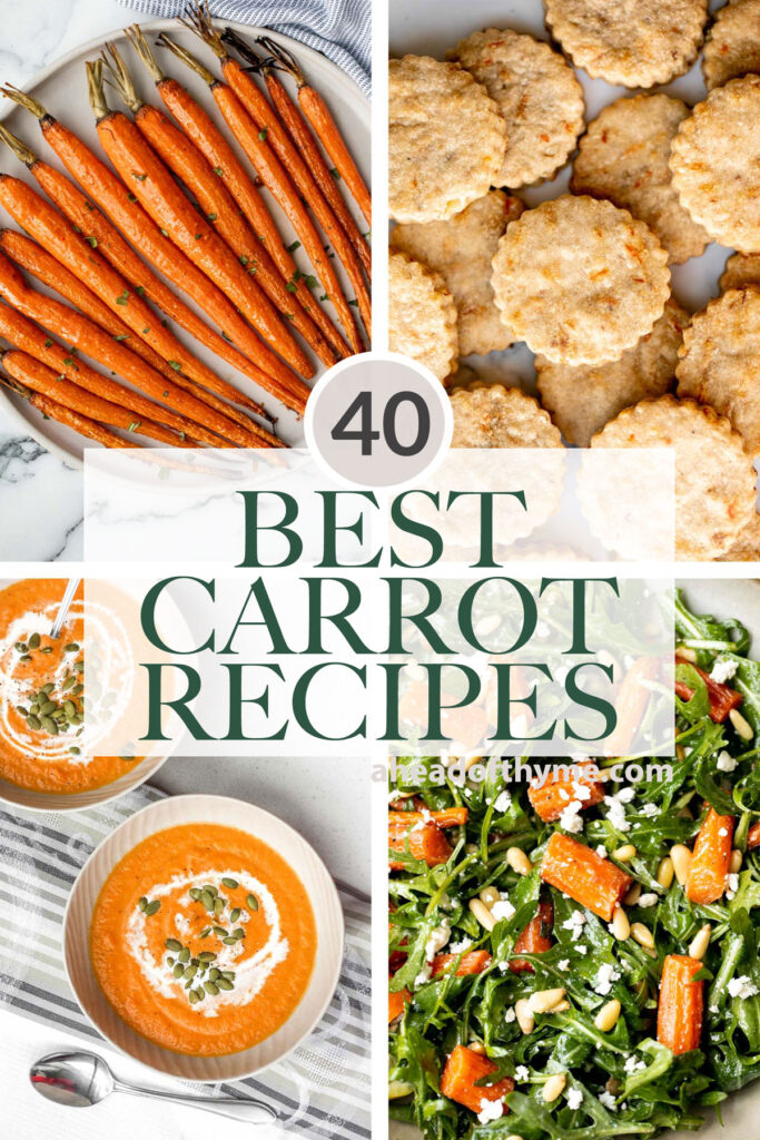 Over 40 best carrot recipes including roasted carrots, salads with carrots, carrot soups and stews, dinner recipes with carrots, and carrot desserts. | aheadofthyme.com