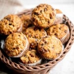 Banana chocolate chip oatmeal muffins are a quick and easy breakfast or snack that you can meal prep and enjoy all week (or longer if you freeze them). | aheadofthyme.com