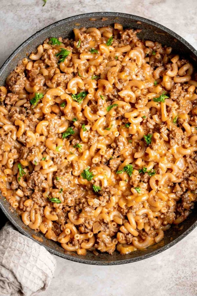 Homemade hamburger helper is a family favorite but you can make a cheaper, healthier, and way tastier version at home, ready in just 30 minutes. | aheadofthyme.com