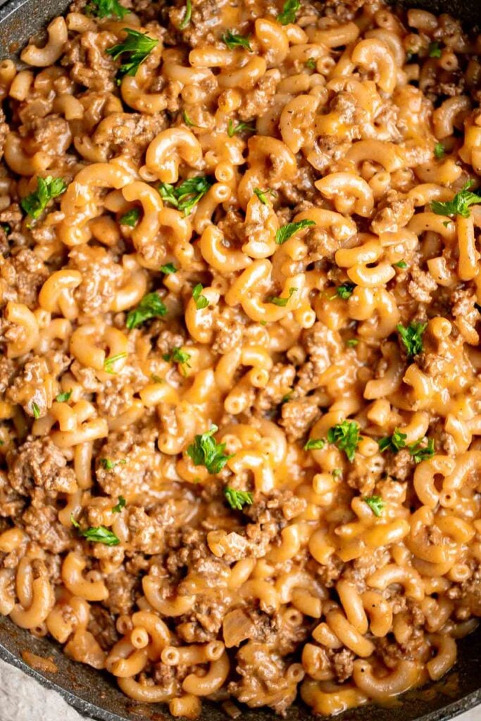 Homemade hamburger helper is a family favorite but you can make a cheaper, healthier, and way tastier version at home, ready in just 30 minutes. | aheadofthyme.com