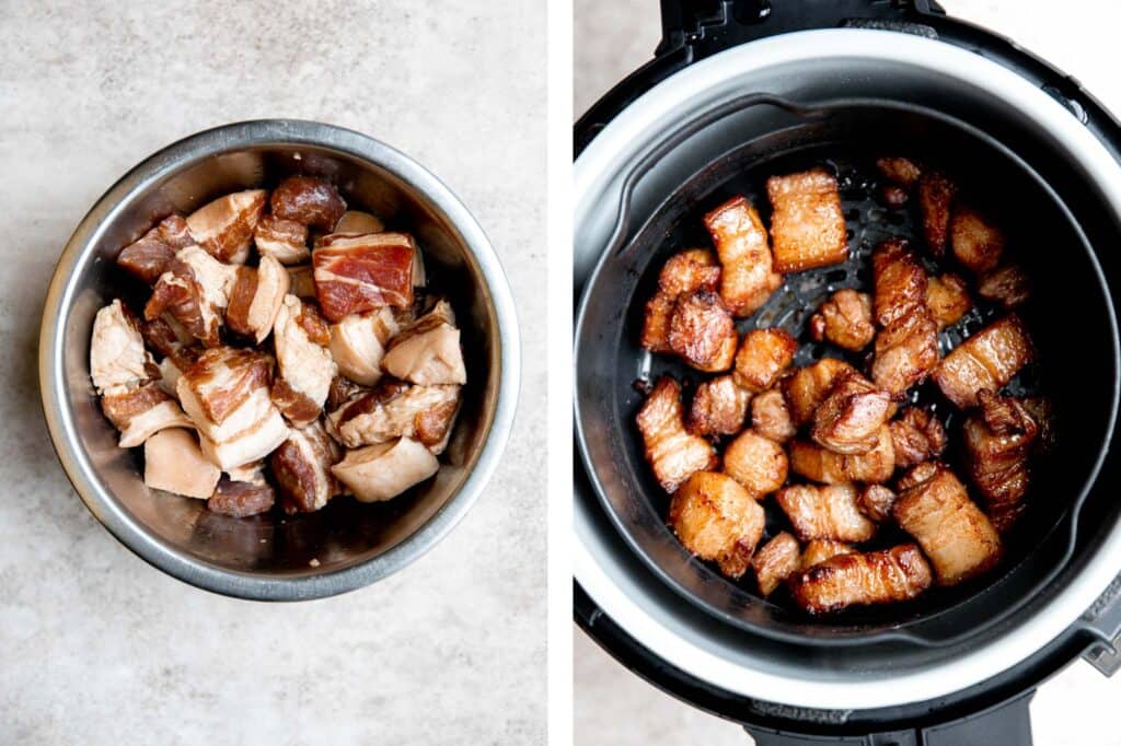 Instant Pot Chinese Braised Pork (Hong Shao Rou) is tender, juicy, flavorful, and easy to make in a pressure cooker. Try this Shanghai dinner at home today! | aheadofthyme.com