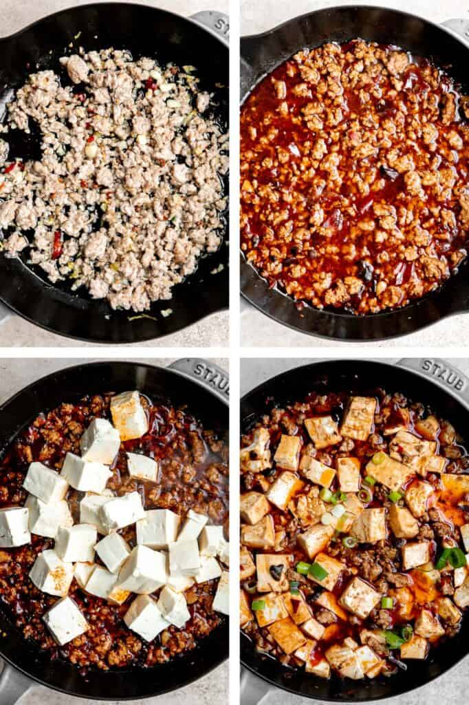 Mapo tofu is quick, easy, delicious, flavorful, spicy, and numbing that is ready in just 20 minutes. Serve it with steamed rice on busy weeknights. | aheadofthyme.com