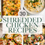 Over 30 best shredded chicken recipes for quick and easy dinners including chicken soups, sandwiches, casseroles, pizza, pasta, salads, and more. | aheadofthyme.com