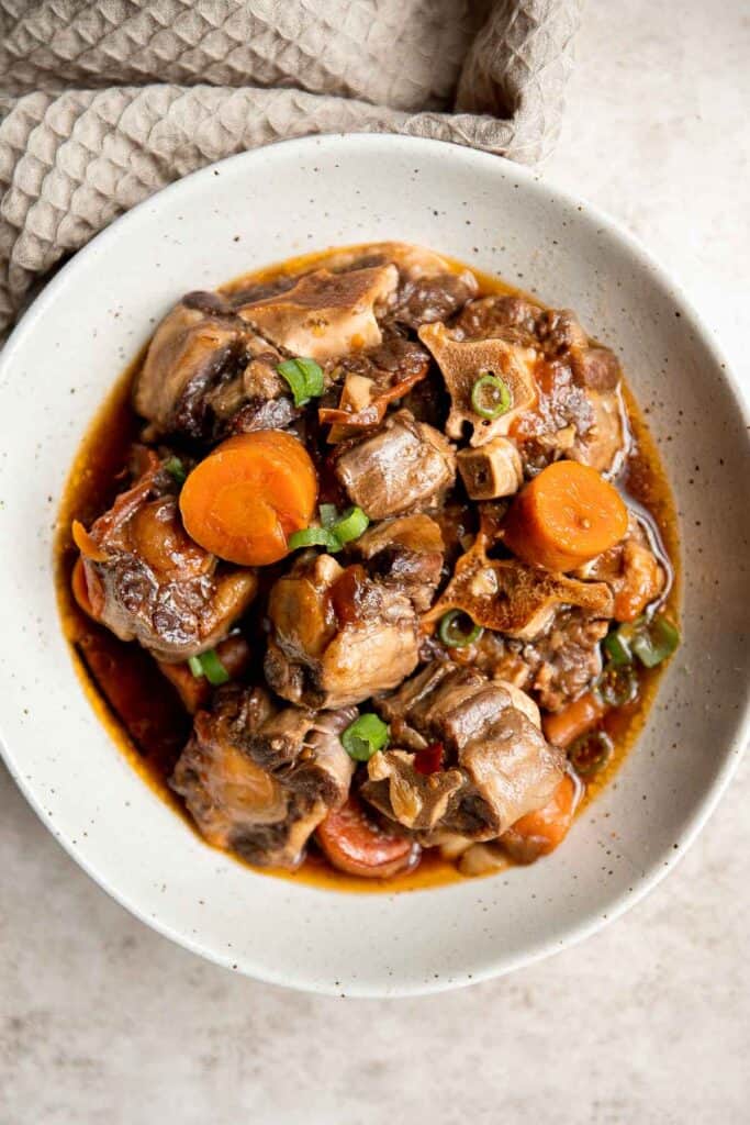 Instant Pot Oxtail Stew is filling, nourishing, flavorful, and satisfying. This Asian stew is easy to make in the pressure cooker and is freezer-friendly. | aheadofthyme.com