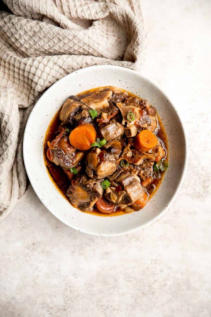 Instant Pot Oxtail Stew is filling, nourishing, flavorful, and satisfying. This Asian stew is easy to make in the pressure cooker and is freezer-friendly. | aheadofthyme.com