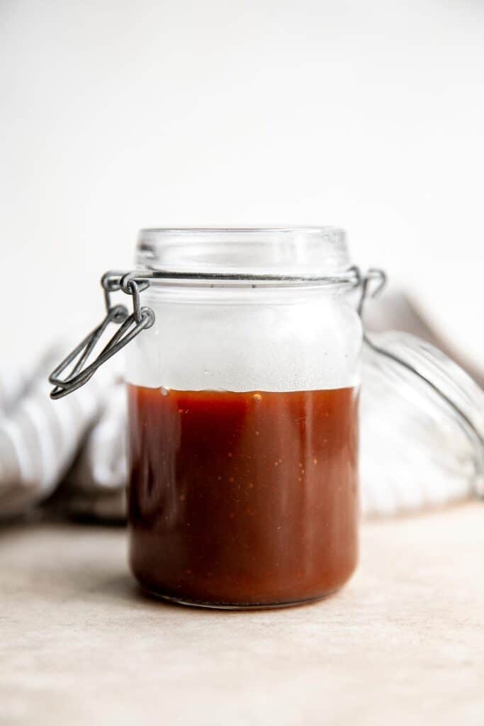 Sweet and sour sauce adds instant flavor to any dish that you add it to. Made in 10 minutes with 5 ingredients, this homemade Chinese sauce is so easy. | aheadofthyme.com