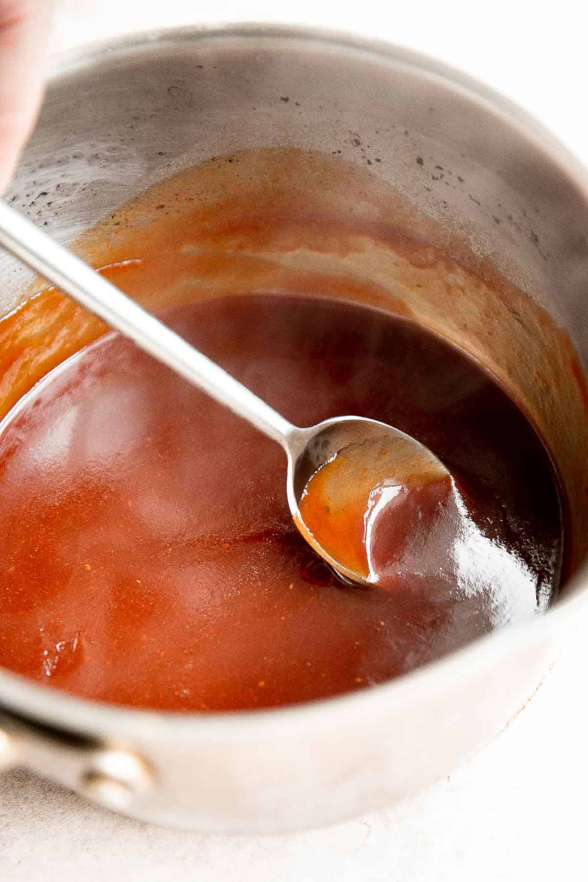 Sweet and sour sauce adds instant flavor to any dish that you add it to. Made in 10 minutes with 5 ingredients, this homemade Chinese sauce is so easy. | aheadofthyme.com