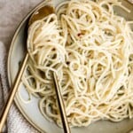 Lemon butter pasta is quick and easy to make, light yet filling, and loaded with flavor. A delicious twist on classic buttered noodles ready in 15 minutes. | aheadofthyme.com